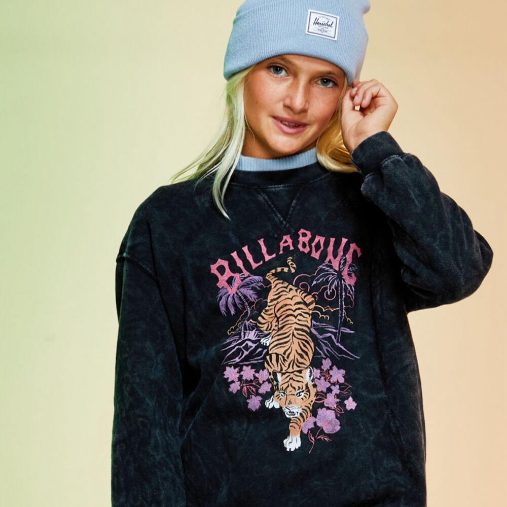 Billabong Tiger Tim Girls Crewneck Sweatshirt